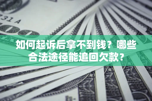 武汉如何起诉后拿不到钱？哪些合法途径能追回欠款？
