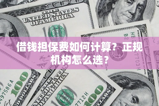 武汉借钱担保费如何计算？正规机构怎么选？