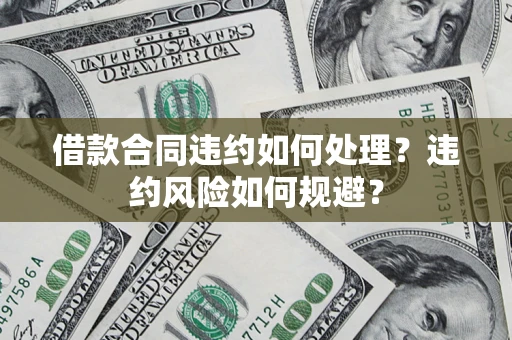 武汉借款合同违约如何处理？违约风险如何规避？