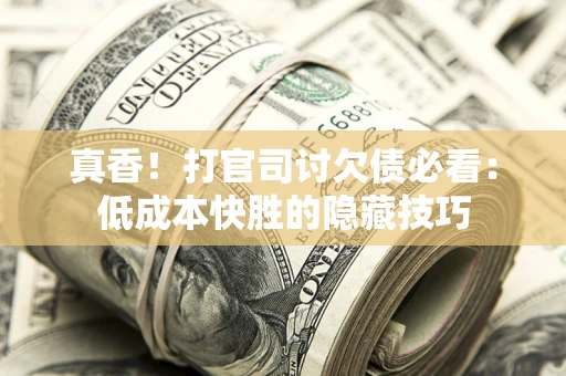 武汉真香！打官司讨欠债必看：低成本快胜的隐藏技巧